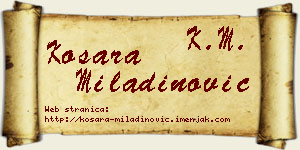 Kosara Miladinović vizit kartica